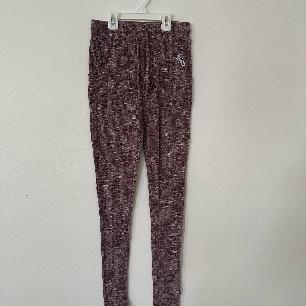 GYMSHARK maroon heathers slim sweatpants